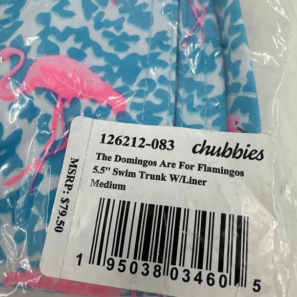 Chubbies Men's The Domingos Are For Flamingos 5.5" Classic Swim Trunk Size M - Picture 3 of 12